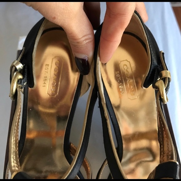 🖤Beautiful satin coach wedge sandals🖤 - Picture 7 of 7